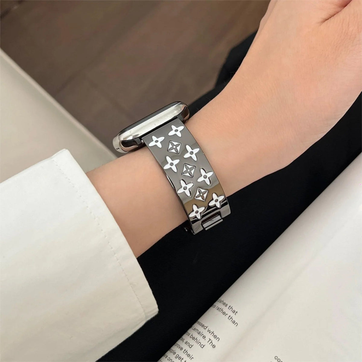 Luxury Louis Vuitton Apple Watch Band – Embossed Metal Strap for Apple Watch Ultra - Serene