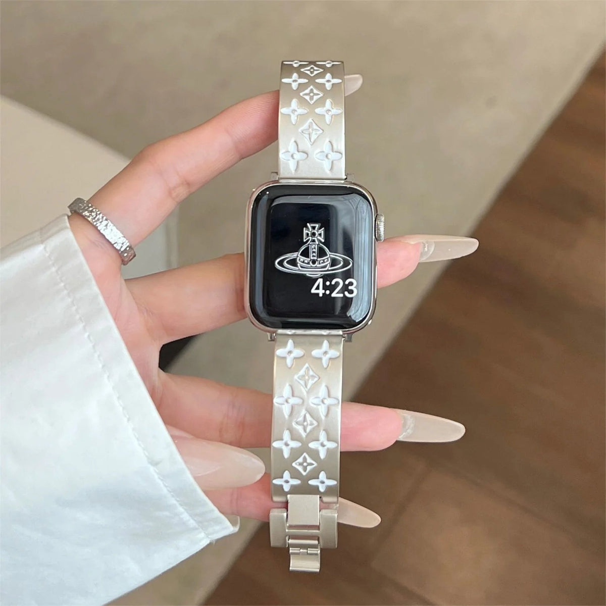 Luxury Louis Vuitton Apple Watch Band – Embossed Metal Strap for Apple Watch Ultra - Serene