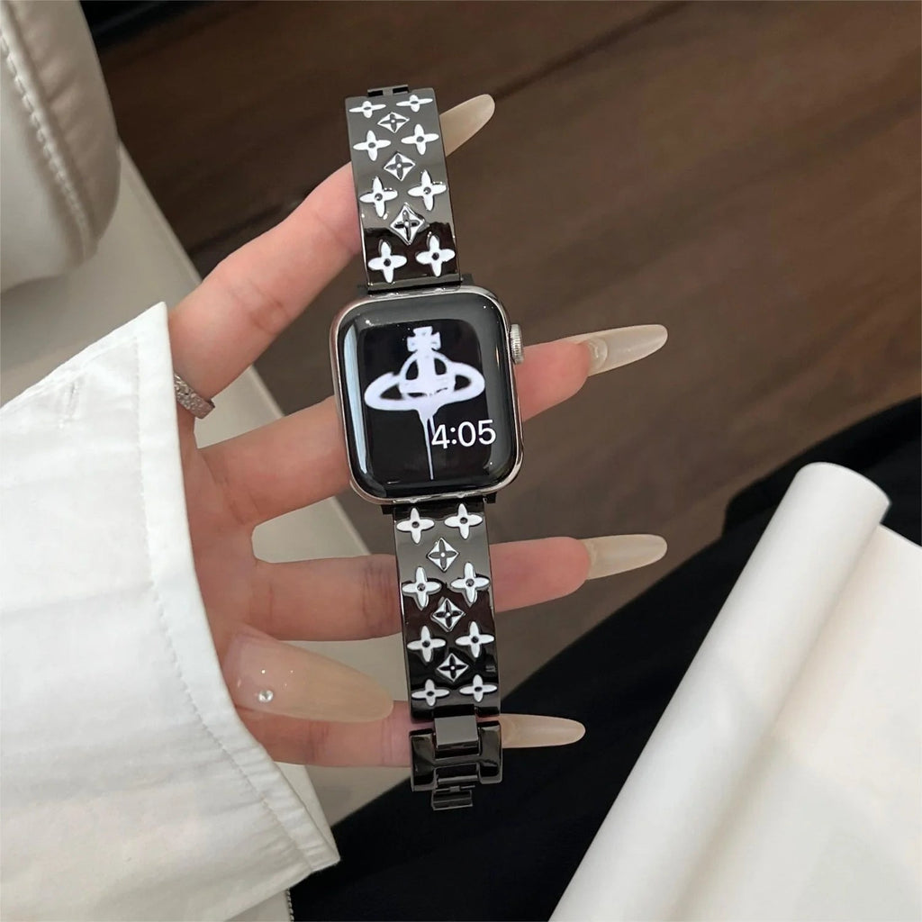 Luxury Louis Vuitton Apple Watch Band – Embossed Metal Strap for Apple Watch Ultra - Serene