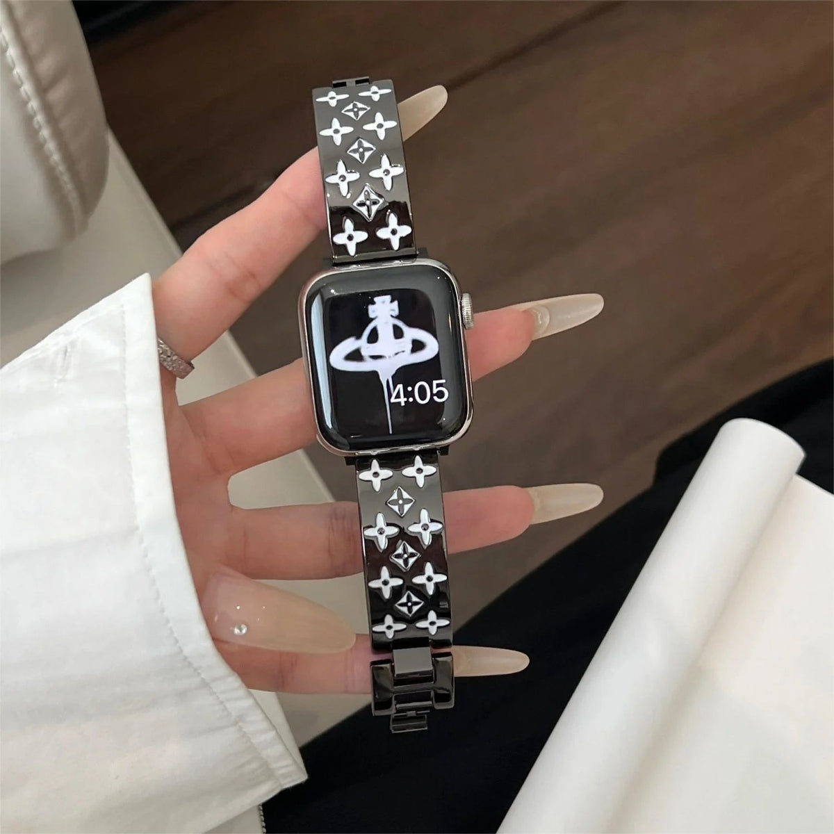 Luxury Louis Vuitton Apple Watch Band – Embossed Metal Strap for Apple Watch Ultra - Serene