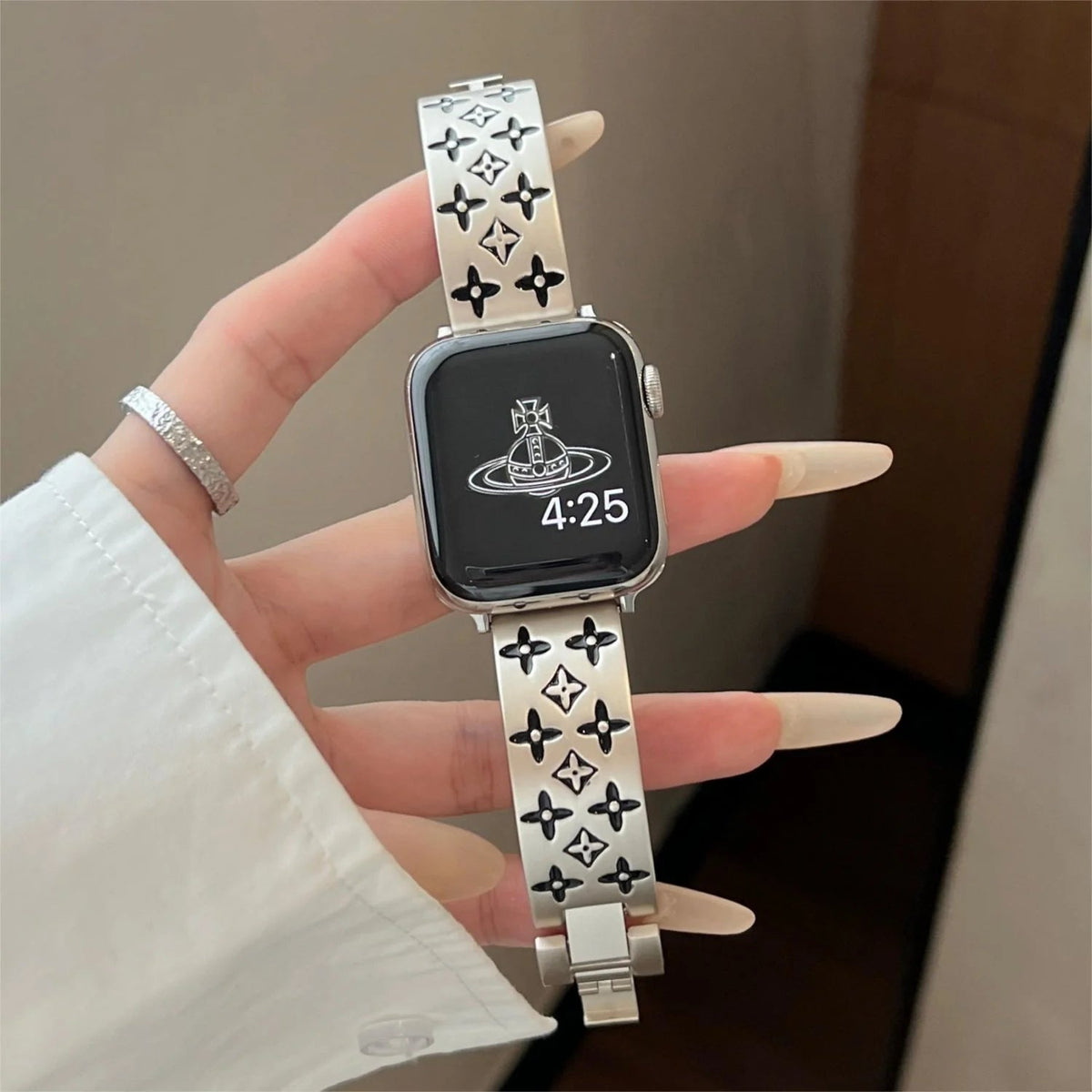 Luxury Louis Vuitton Apple Watch Band – Embossed Metal Strap for Apple Watch Ultra - Serene