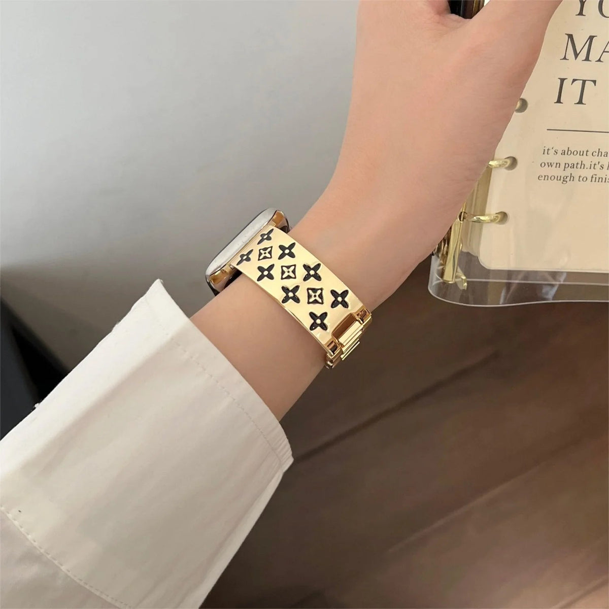 Luxury Louis Vuitton Apple Watch Band – Embossed Metal Strap for Apple Watch Ultra - Serene