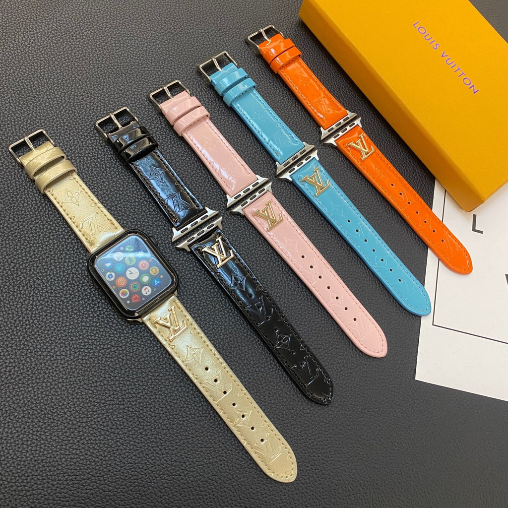 Luxury Louis Vuitton Apple Watch Band – Glossy Leather Strap for Apple Watch Ultra - Serene
