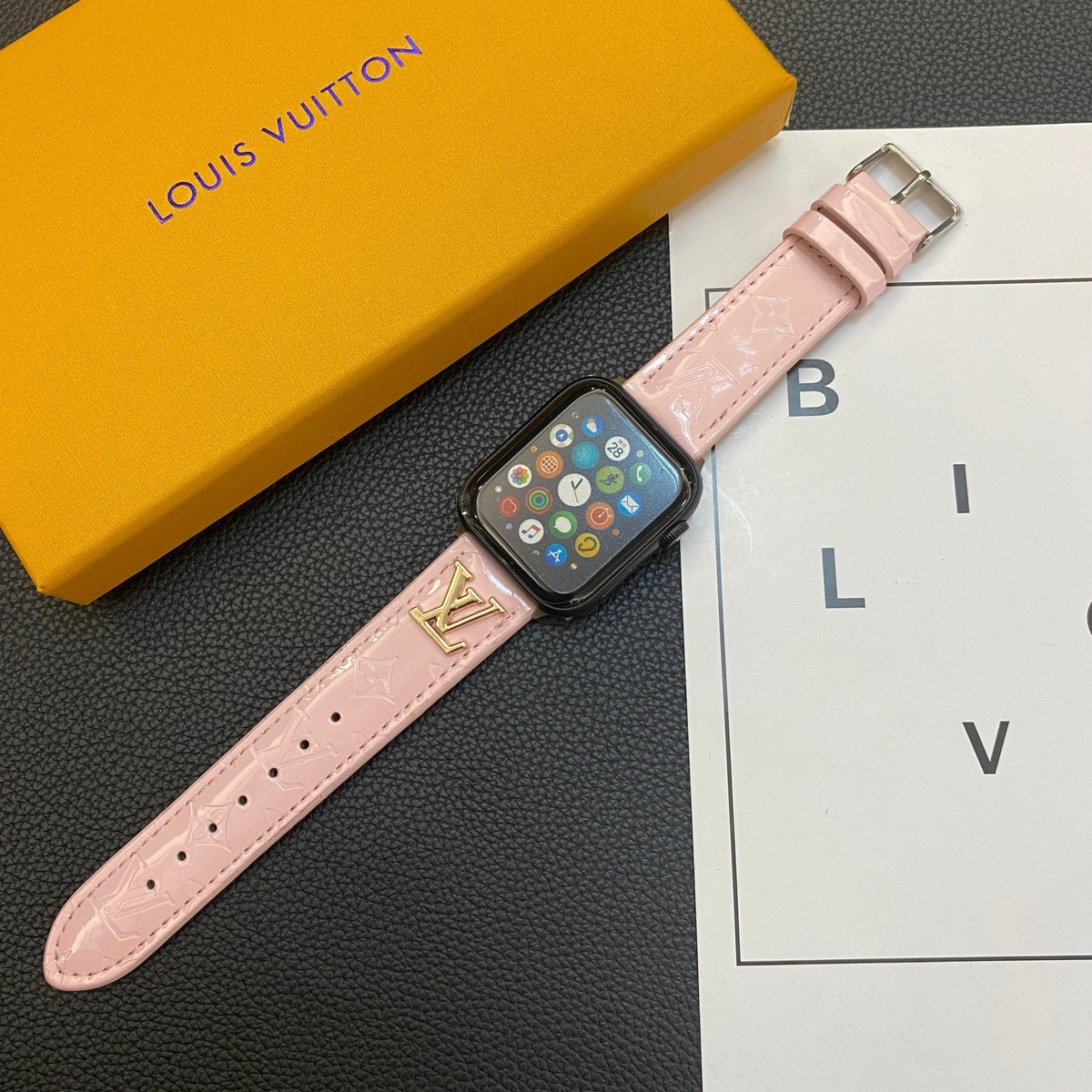 Luxury Louis Vuitton Apple Watch Band – Glossy Leather Strap for Apple Watch Ultra - Serene