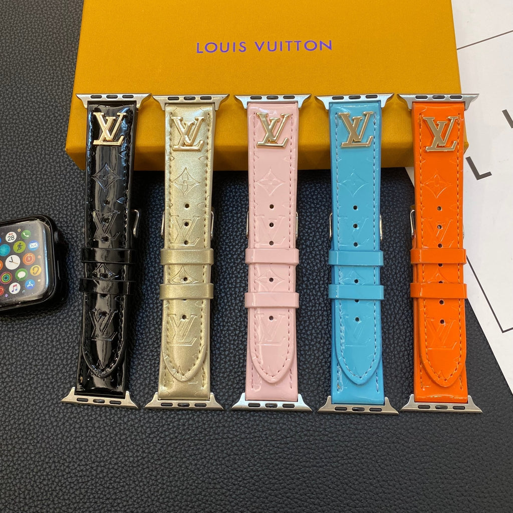 Luxury Louis Vuitton Apple Watch Band – Glossy Leather Strap for Apple Watch Ultra - Serene