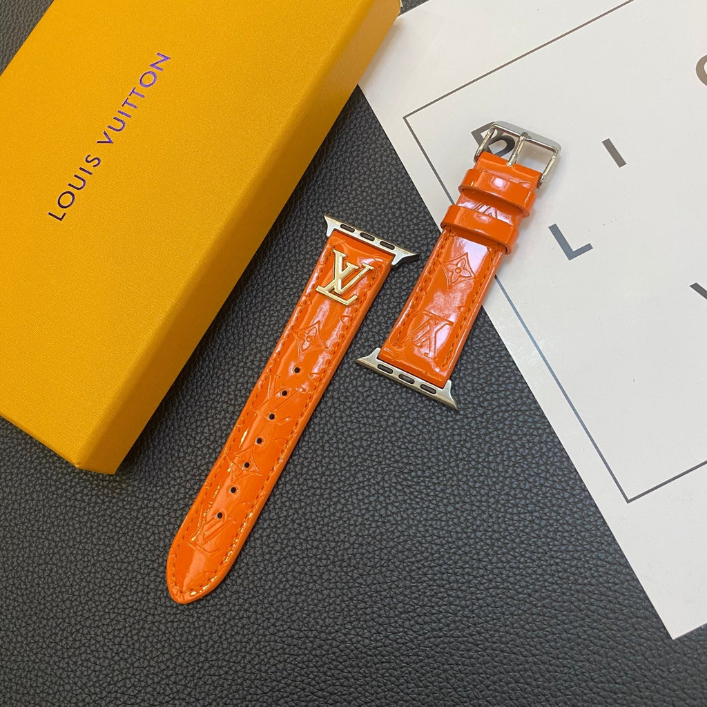 Luxury Louis Vuitton Apple Watch Band – Glossy Leather Strap for Apple Watch Ultra - Serene