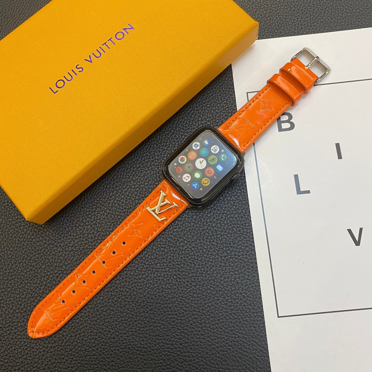 Luxury Louis Vuitton Apple Watch Band – Glossy Leather Strap for Apple Watch Ultra - Serene