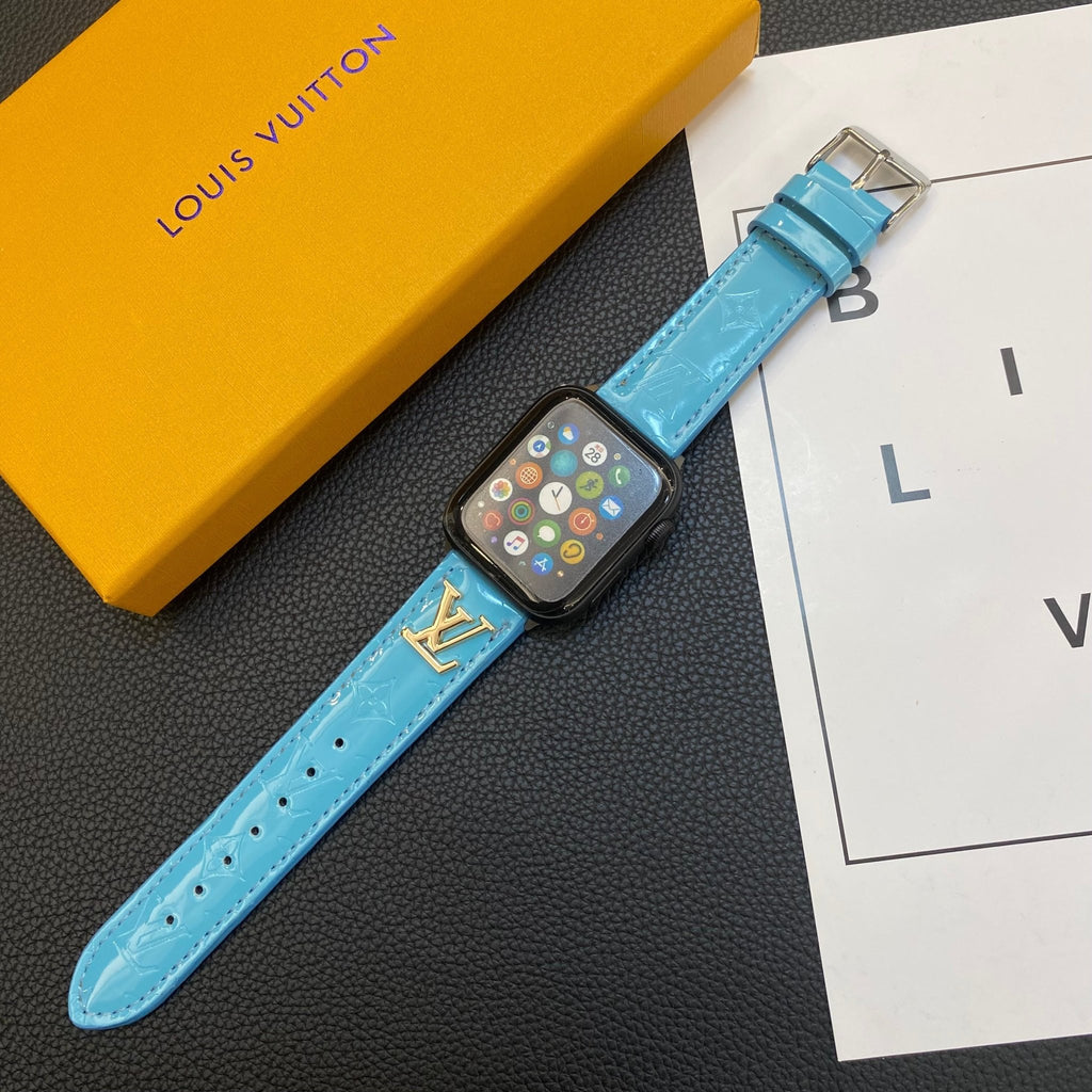 Luxury Louis Vuitton Apple Watch Band – Glossy Leather Strap for Apple Watch Ultra - Serene
