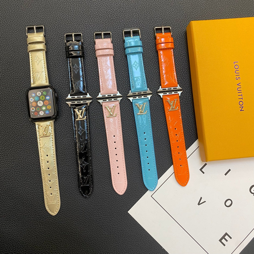 Luxury Louis Vuitton Apple Watch Band – Glossy Leather Strap for Apple Watch Ultra - Serene