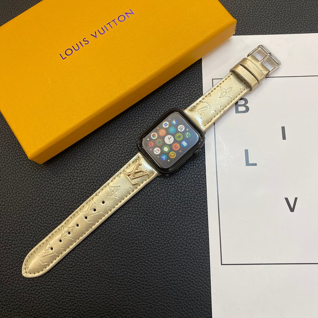 Luxury Louis Vuitton Apple Watch Band – Glossy Leather Strap for Apple Watch Ultra - Serene