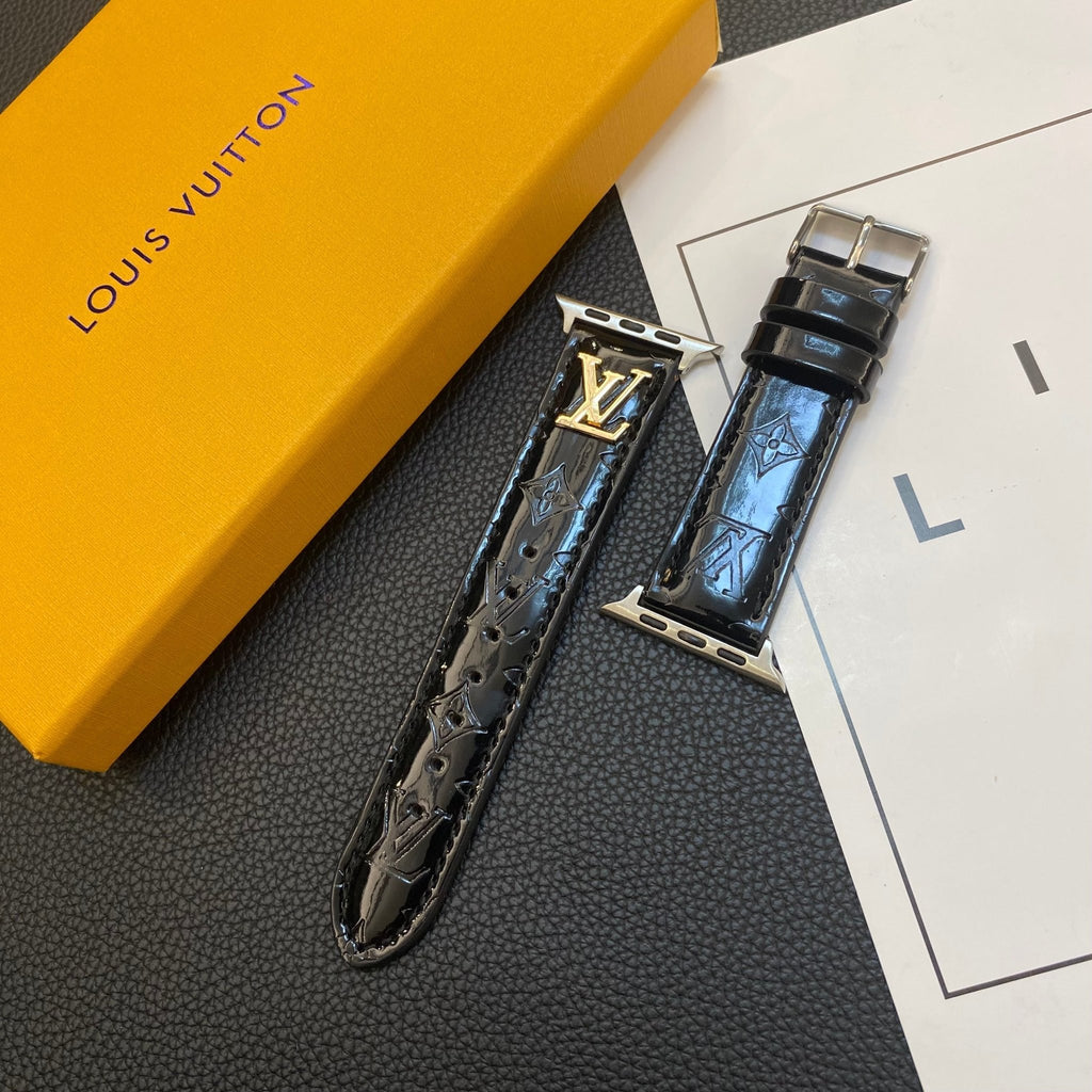 Luxury Louis Vuitton Apple Watch Band – Glossy Leather Strap for Apple Watch Ultra - Serene