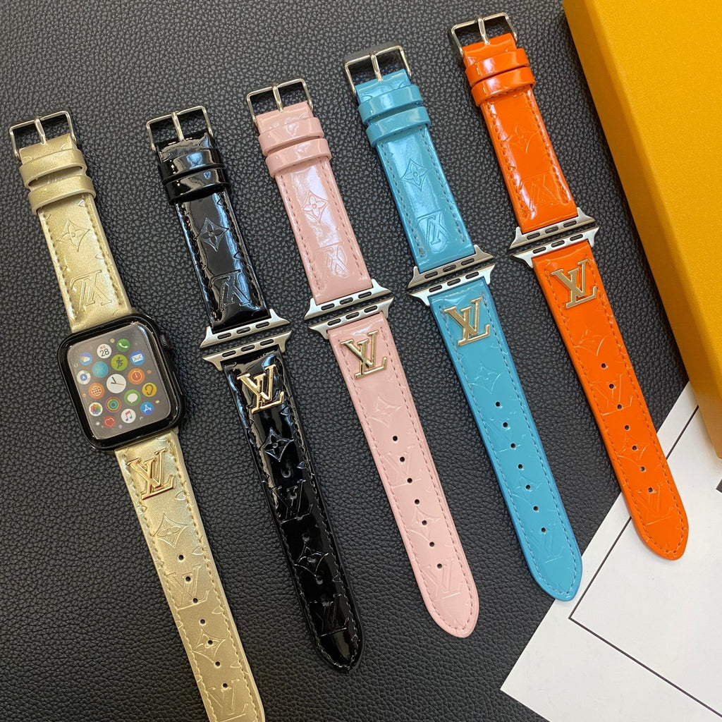 Luxury Louis Vuitton Apple Watch Band – Glossy Leather Strap for Apple Watch Ultra - Serene