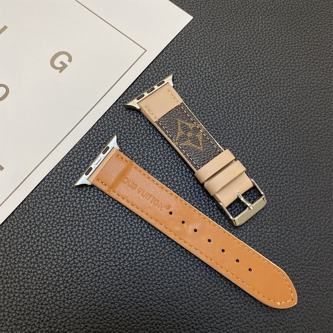 Luxury Louis Vuitton Apple Watch Band – Stitched Monogram Leather Strap - Serene