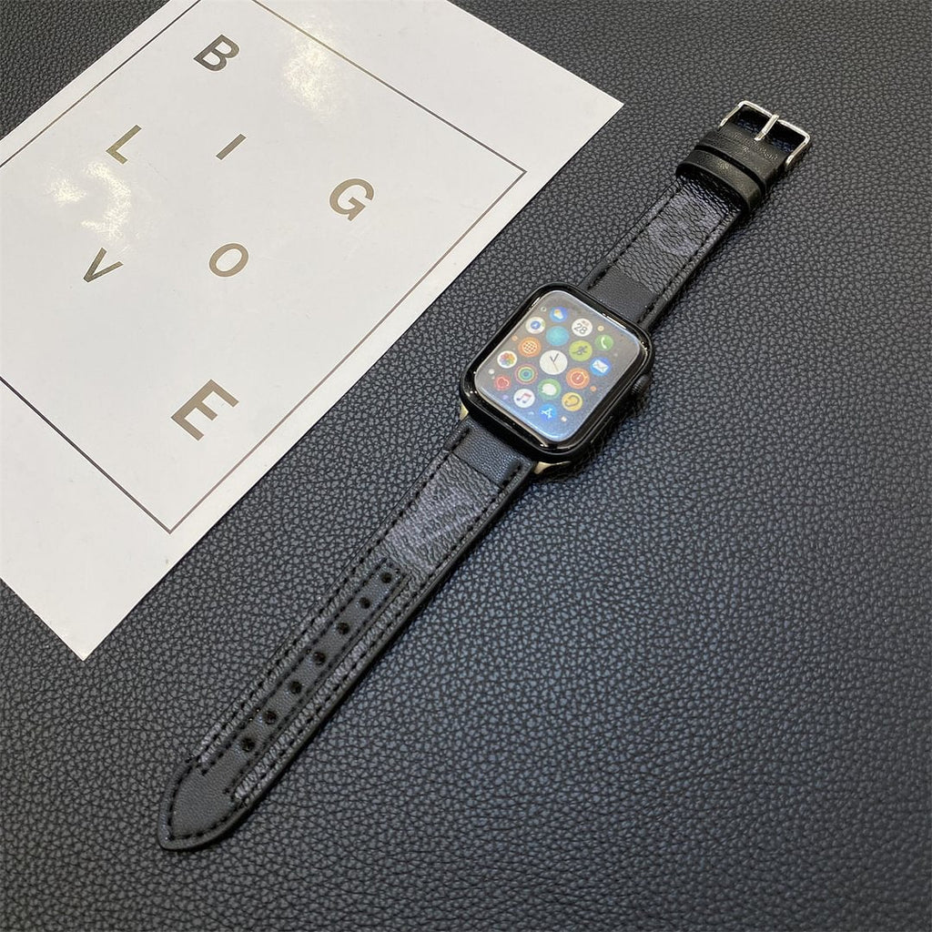 Luxury Louis Vuitton Apple Watch Band – Stitched Monogram Leather Strap - Serene