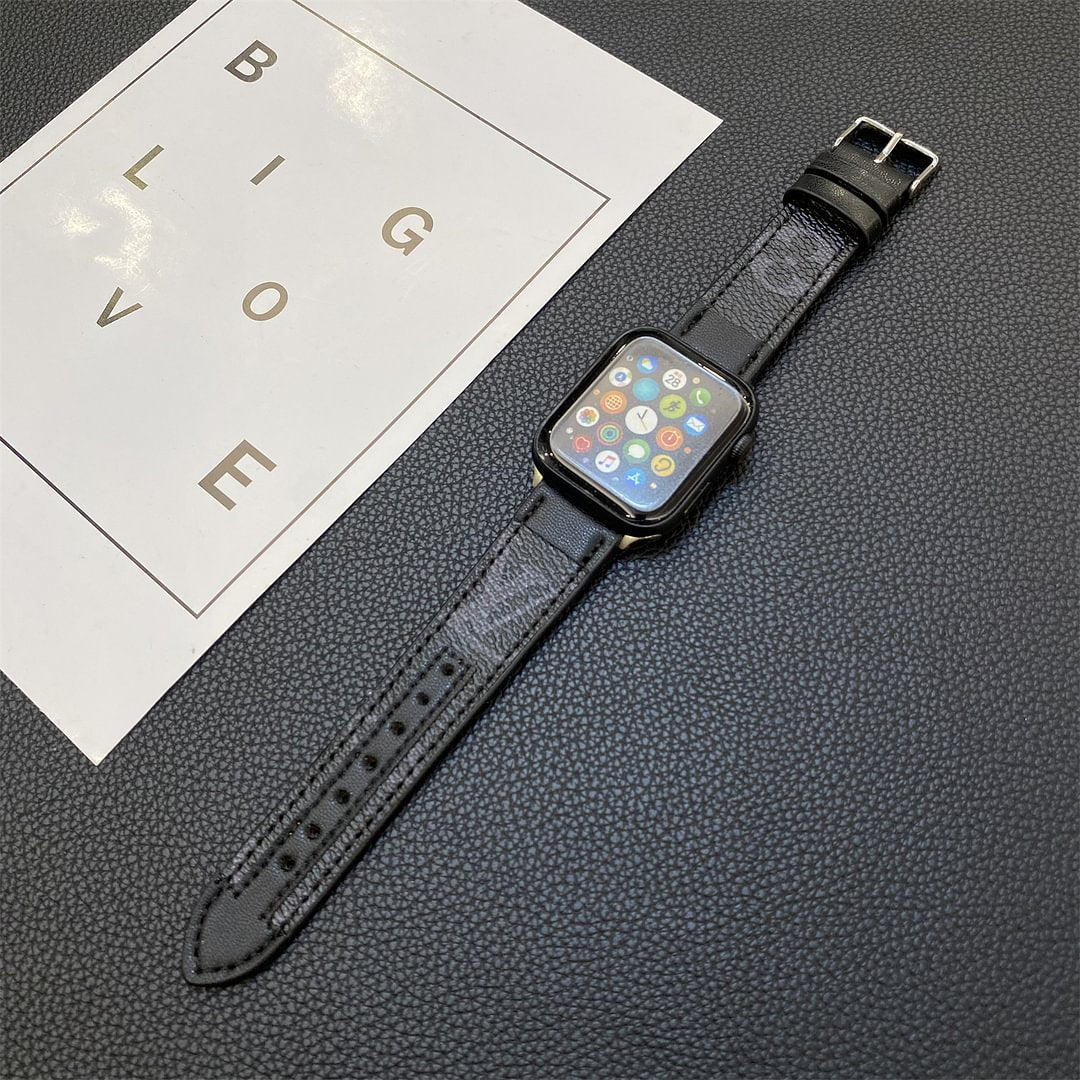 Luxury Louis Vuitton Apple Watch Band – Stitched Monogram Leather Strap - Serene