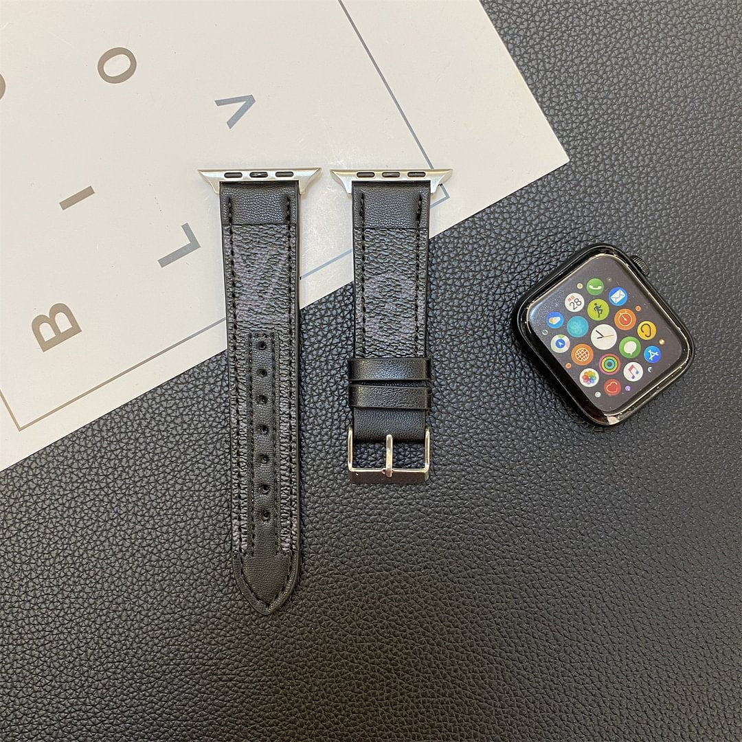 Luxury Louis Vuitton Apple Watch Band – Stitched Monogram Leather Strap - Serene