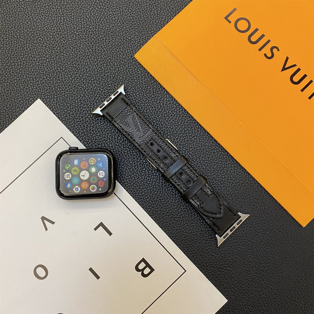 Luxury Louis Vuitton Apple Watch Band – Stitched Monogram Leather Strap - Serene