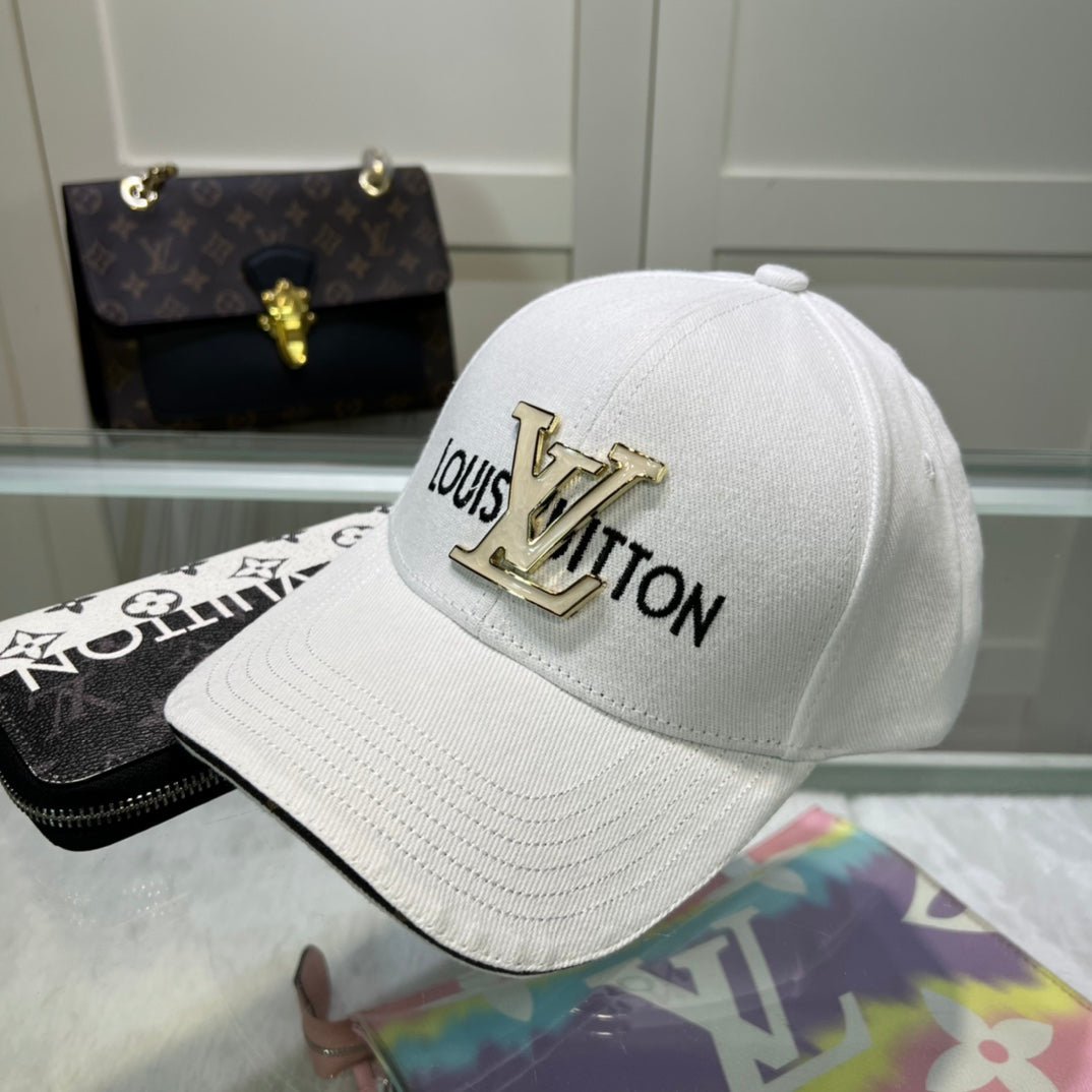 Luxury Louis Vuitton Baseball Cap for Men & Women Metal Logo - Serene