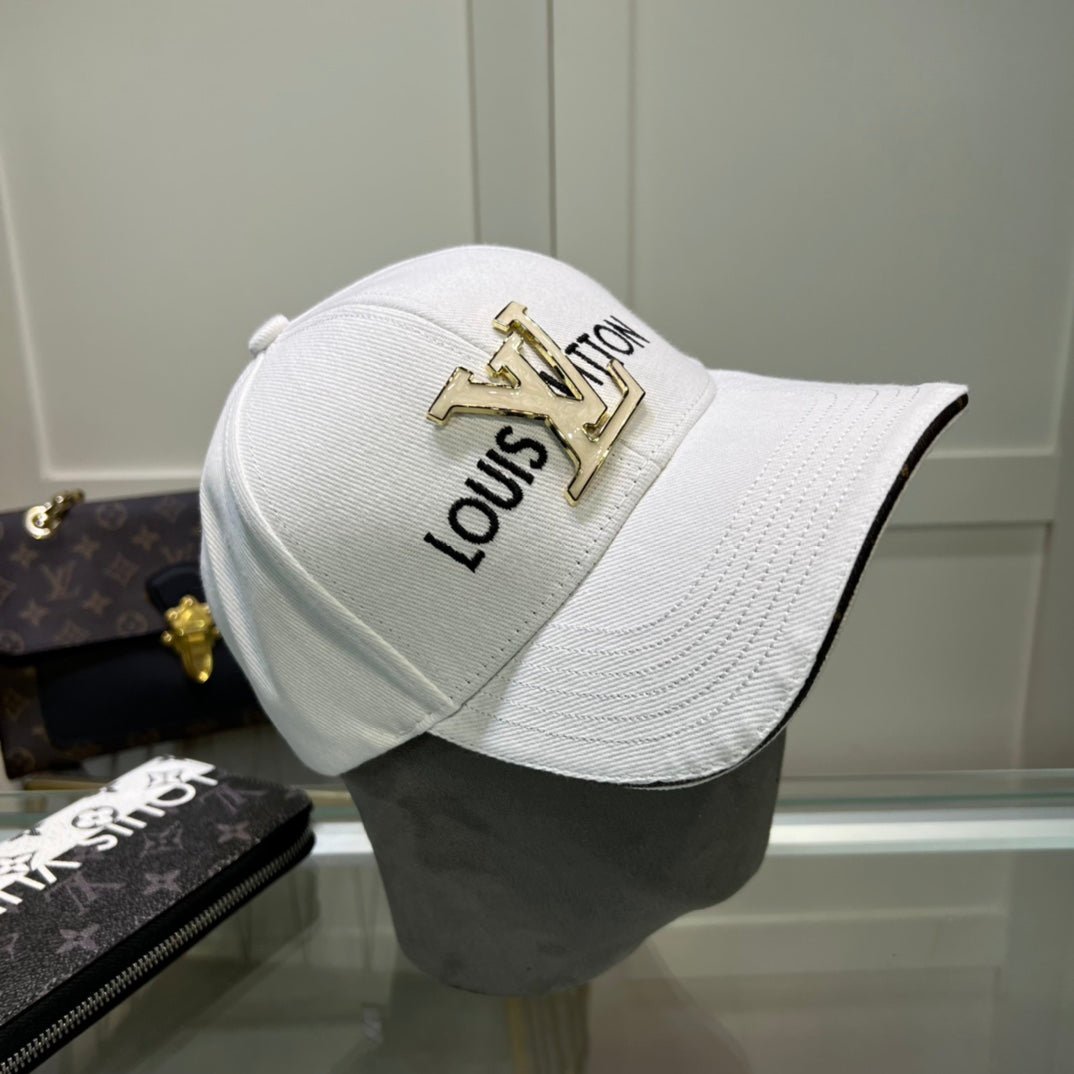 Luxury Louis Vuitton Baseball Cap for Men & Women Metal Logo - Serene