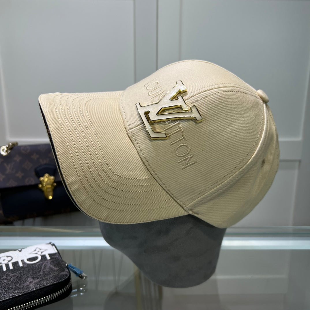 Luxury Louis Vuitton Baseball Cap for Men & Women Metal Logo - Serene