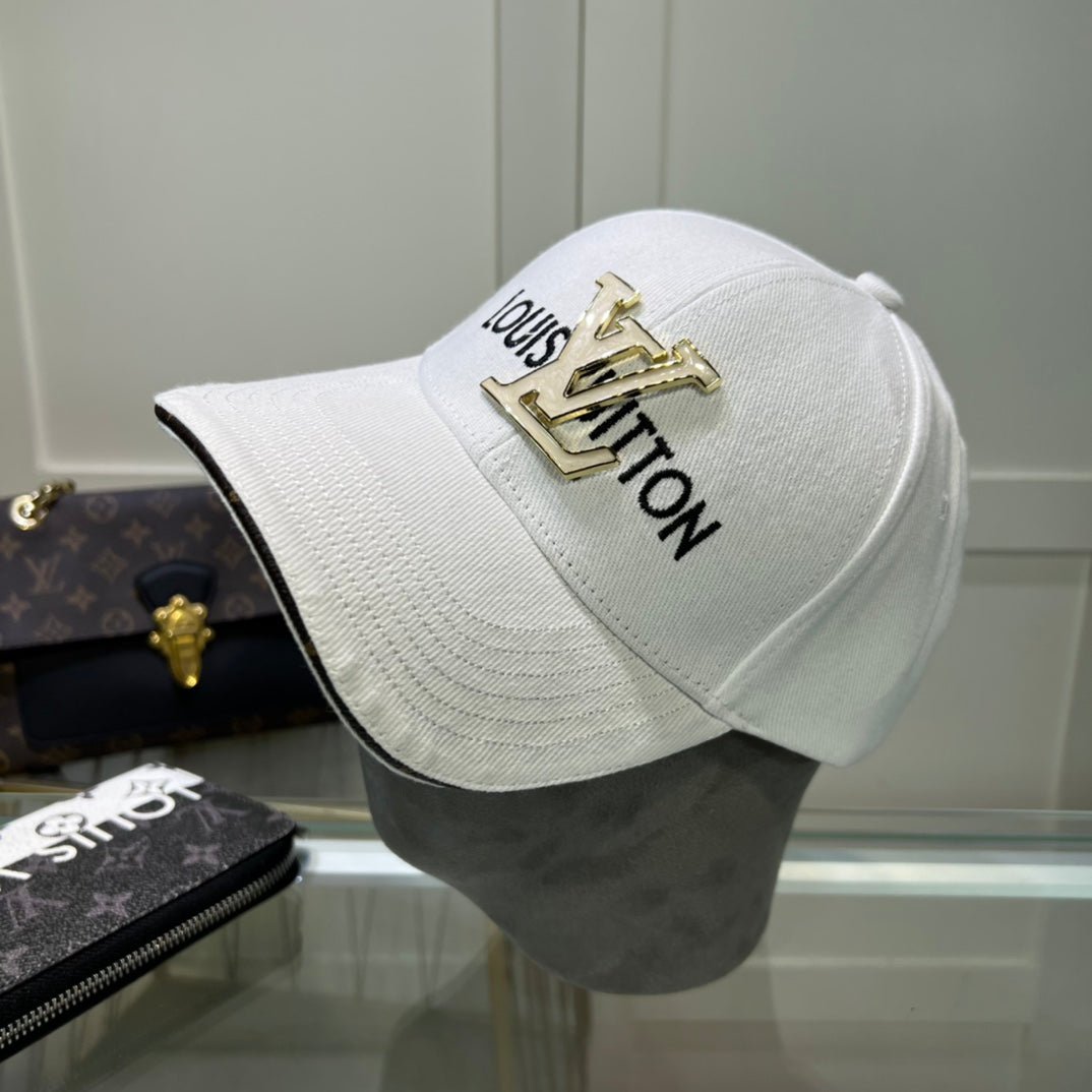 Luxury Louis Vuitton Baseball Cap for Men & Women Metal Logo - Serene