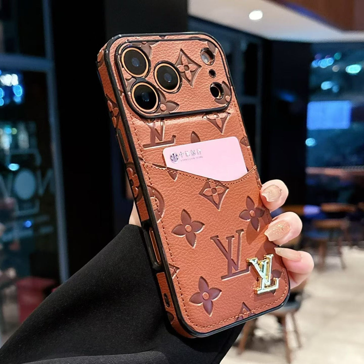 Luxury Louis Vuitton iPhone 18 Pro Case With Card Holder - LV iPhone Case - Serene