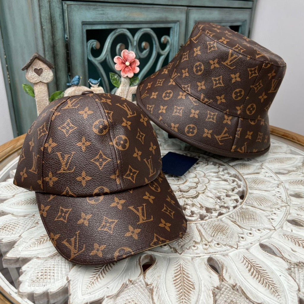 Luxury Louis Vuitton Monogram Bucket Hat & Cap Set - Serene