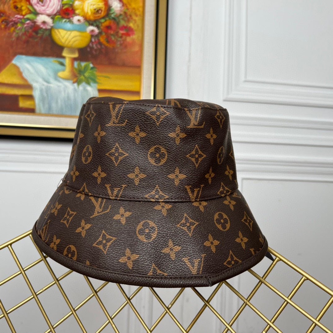 Luxury Louis Vuitton Monogram Bucket Hat & Cap Set - Serene