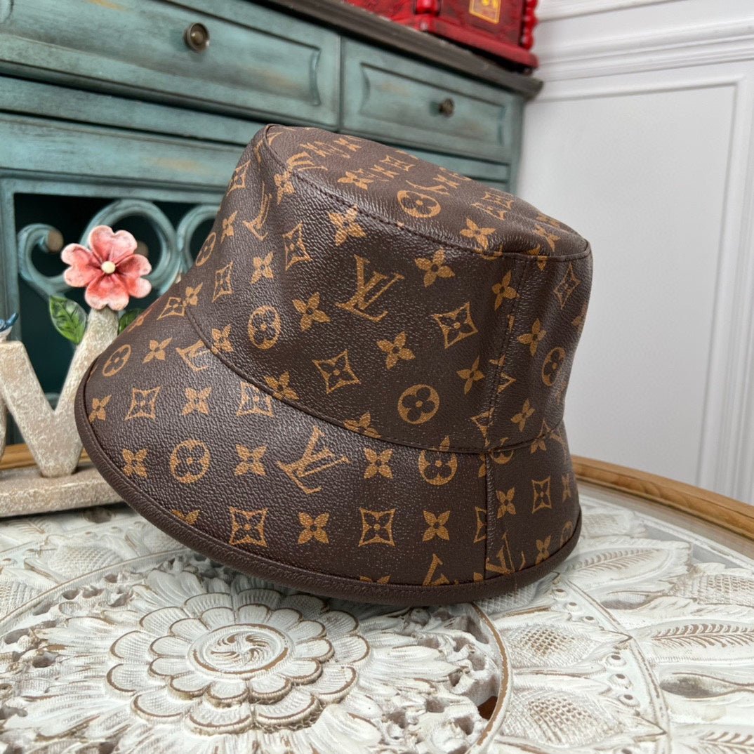 Luxury Louis Vuitton Monogram Bucket Hat & Cap Set - Serene