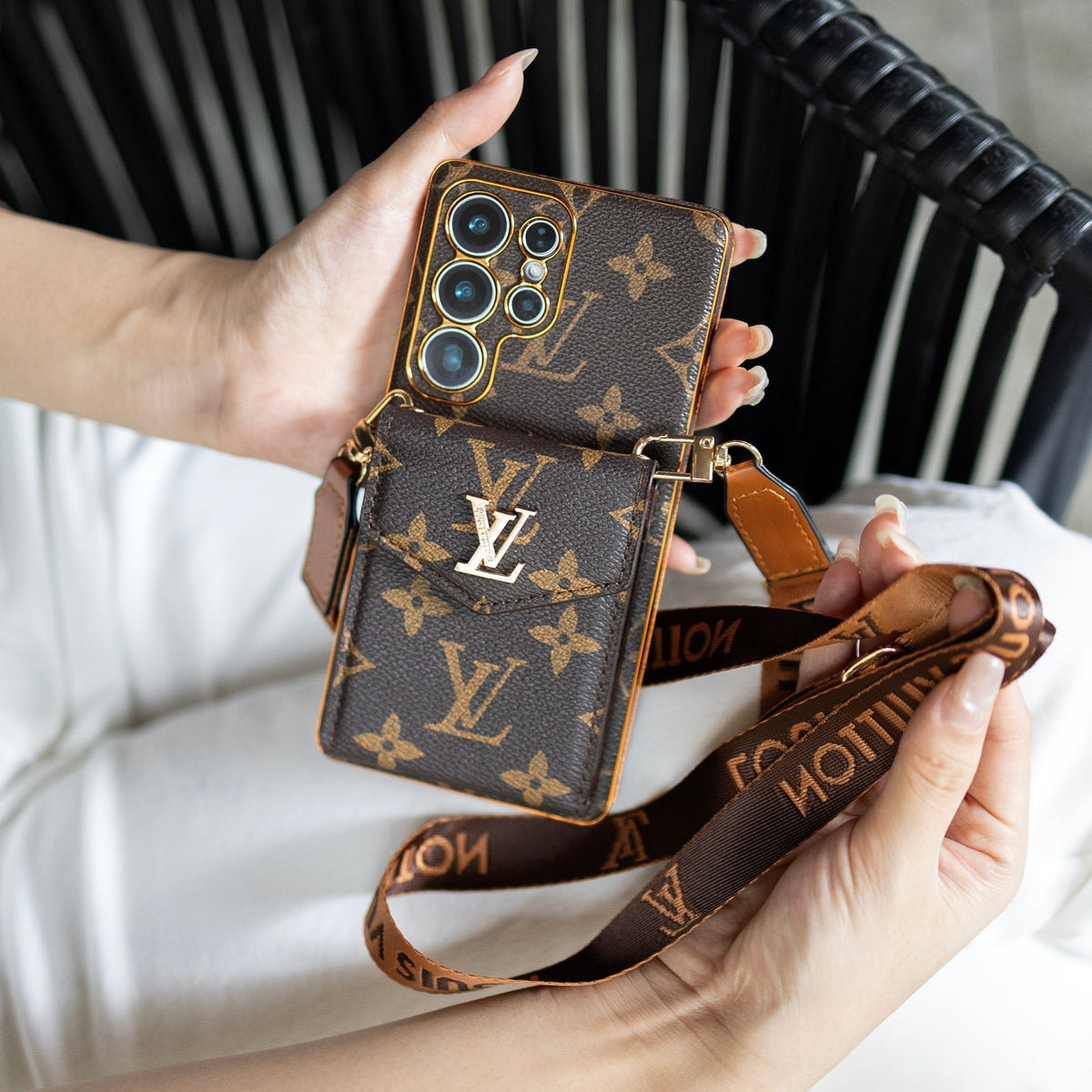Luxury Louis Vuitton Samsung Galaxy S26 Ultra Case With Strap & Card Holder - Serene