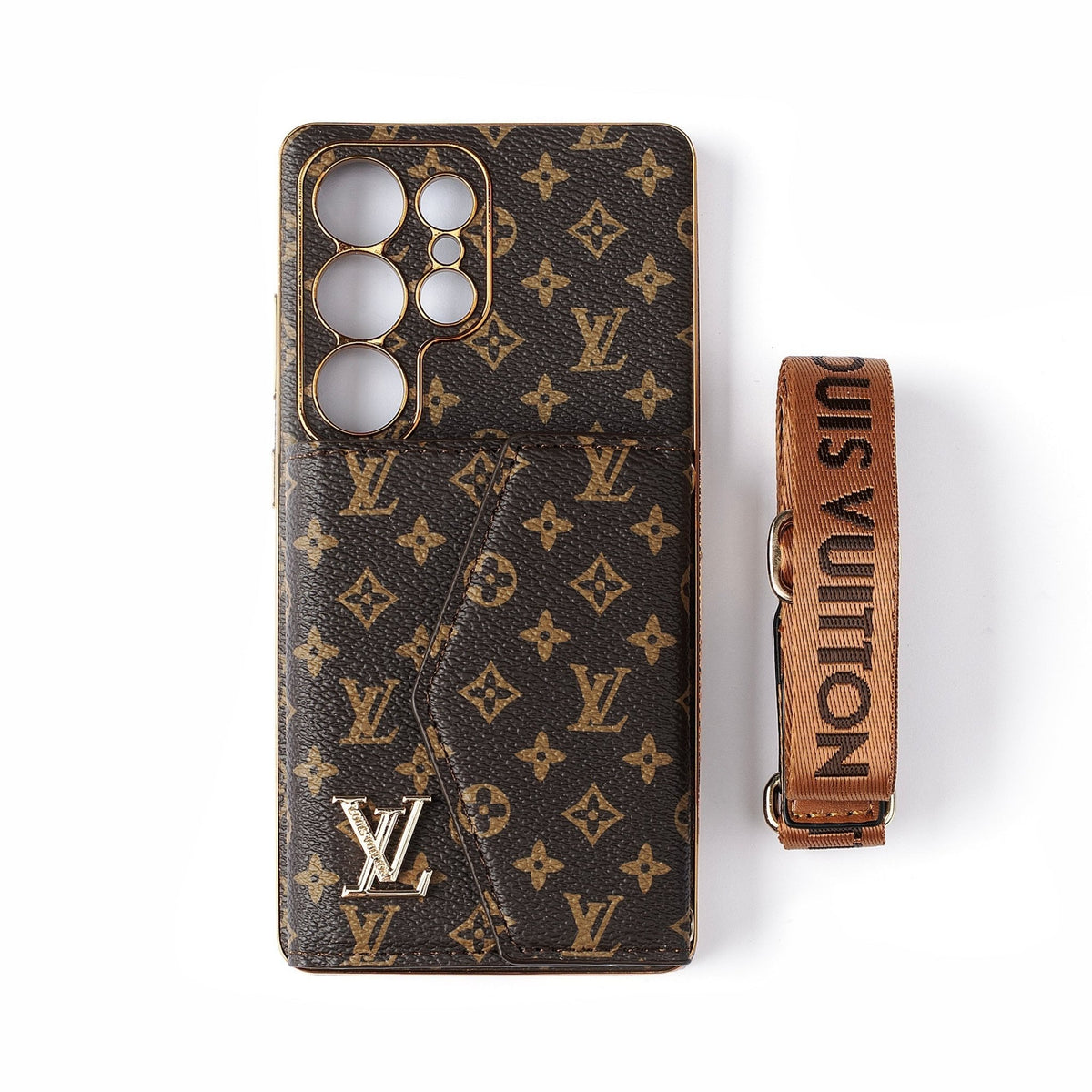 Luxury Louis Vuitton Samsung Galaxy S26 Ultra Wallet Case with Strap – Designer Leather Cover - Serene