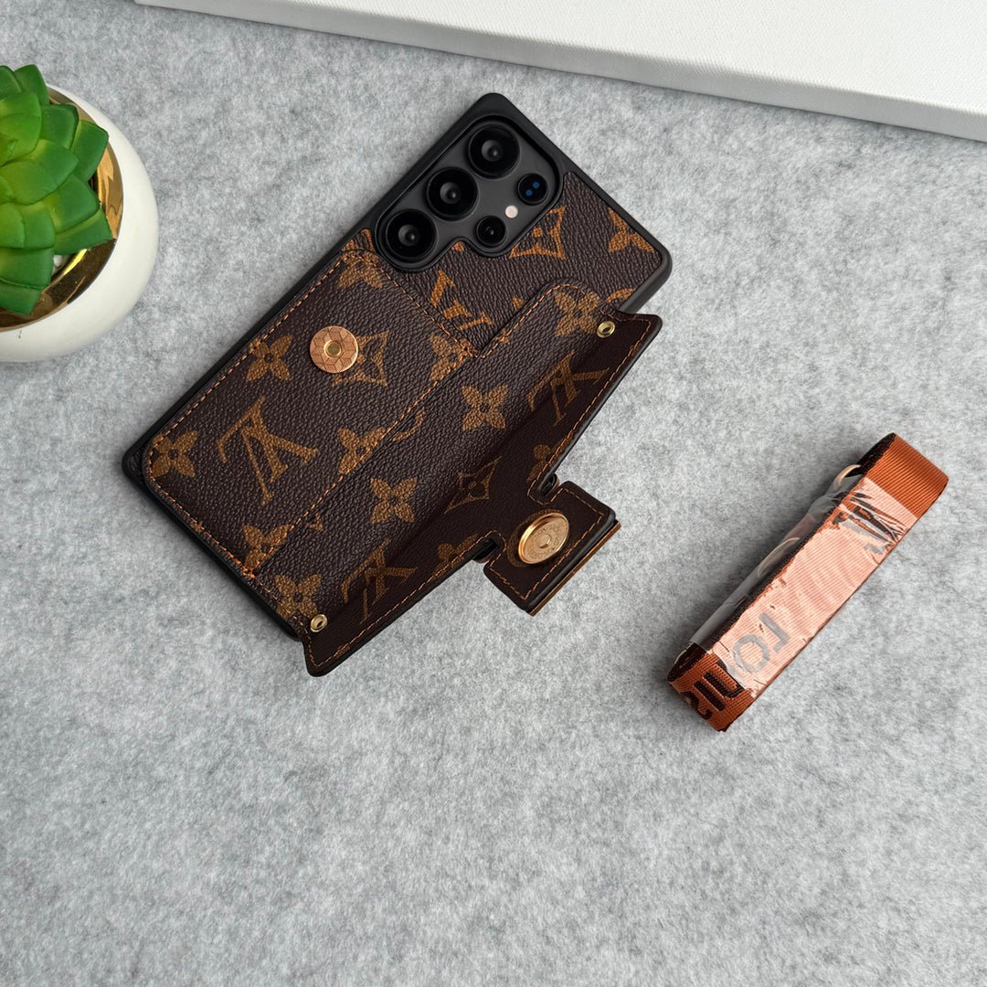 Luxury Louis Vuitton Samsung Galaxy Sling S26 Case with Card Holder – Samsung S26 Ultra - Serene