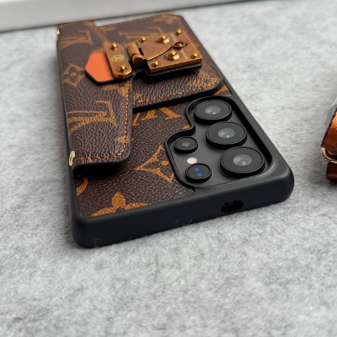 Luxury Louis Vuitton Samsung Galaxy Sling S26 Case with Card Holder – Samsung S26 Ultra - Serene
