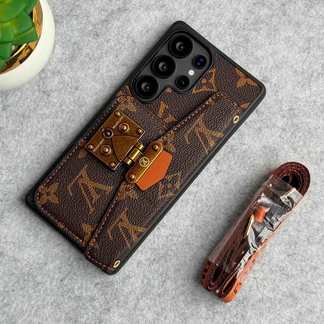 Luxury Louis Vuitton Samsung Galaxy Sling S26 Case with Card Holder – Samsung S26 Ultra - Serene