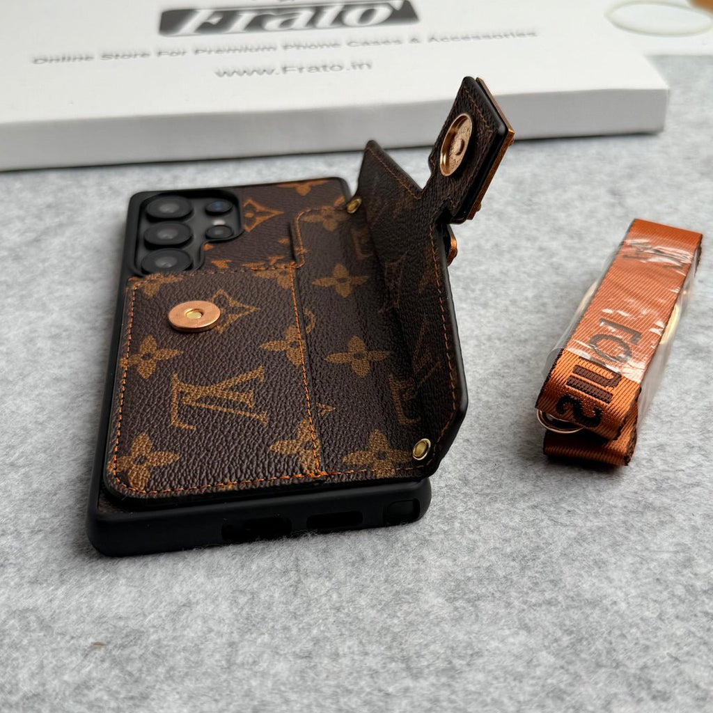 Luxury Louis Vuitton Samsung Galaxy Sling S26 Case with Card Holder – Samsung S26 Ultra - Serene