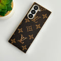 Luxury Louis Vuitton Samsung Galaxy Z Fold 7 Case – Gold Plated Leather Cover - Serene