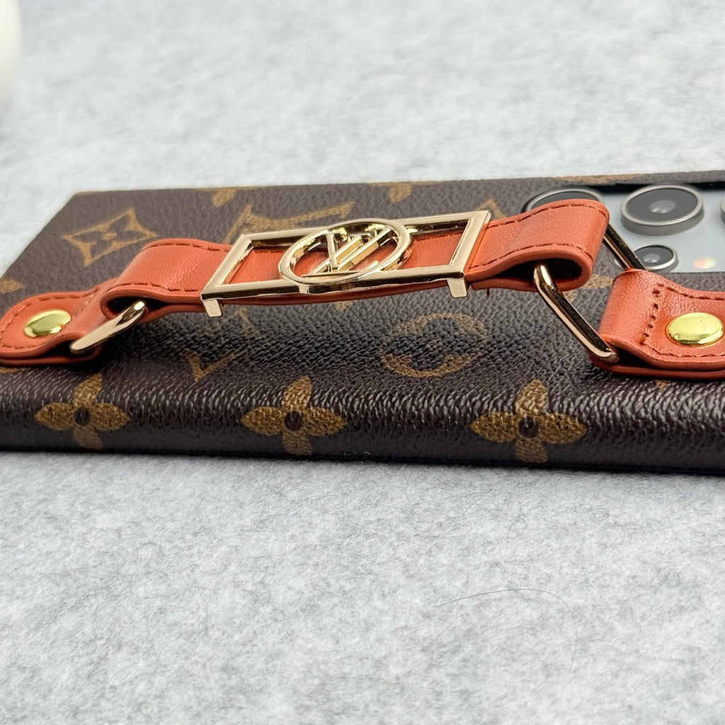 Luxury Louis Vuitton Samsung S26 Strap Case – Crossbody Wallet Cover - Serene