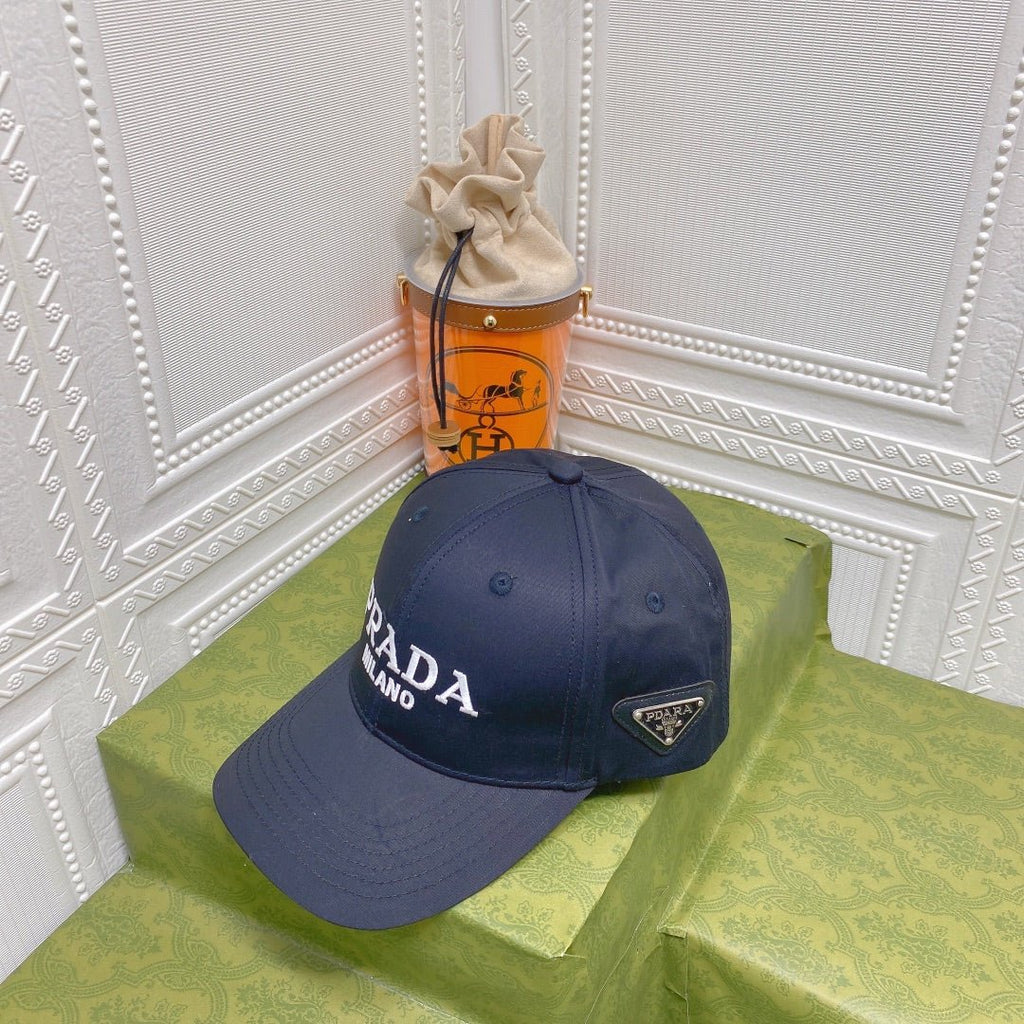 Luxury Prada Embroidered Baseball Cap for Men & Women - Serene