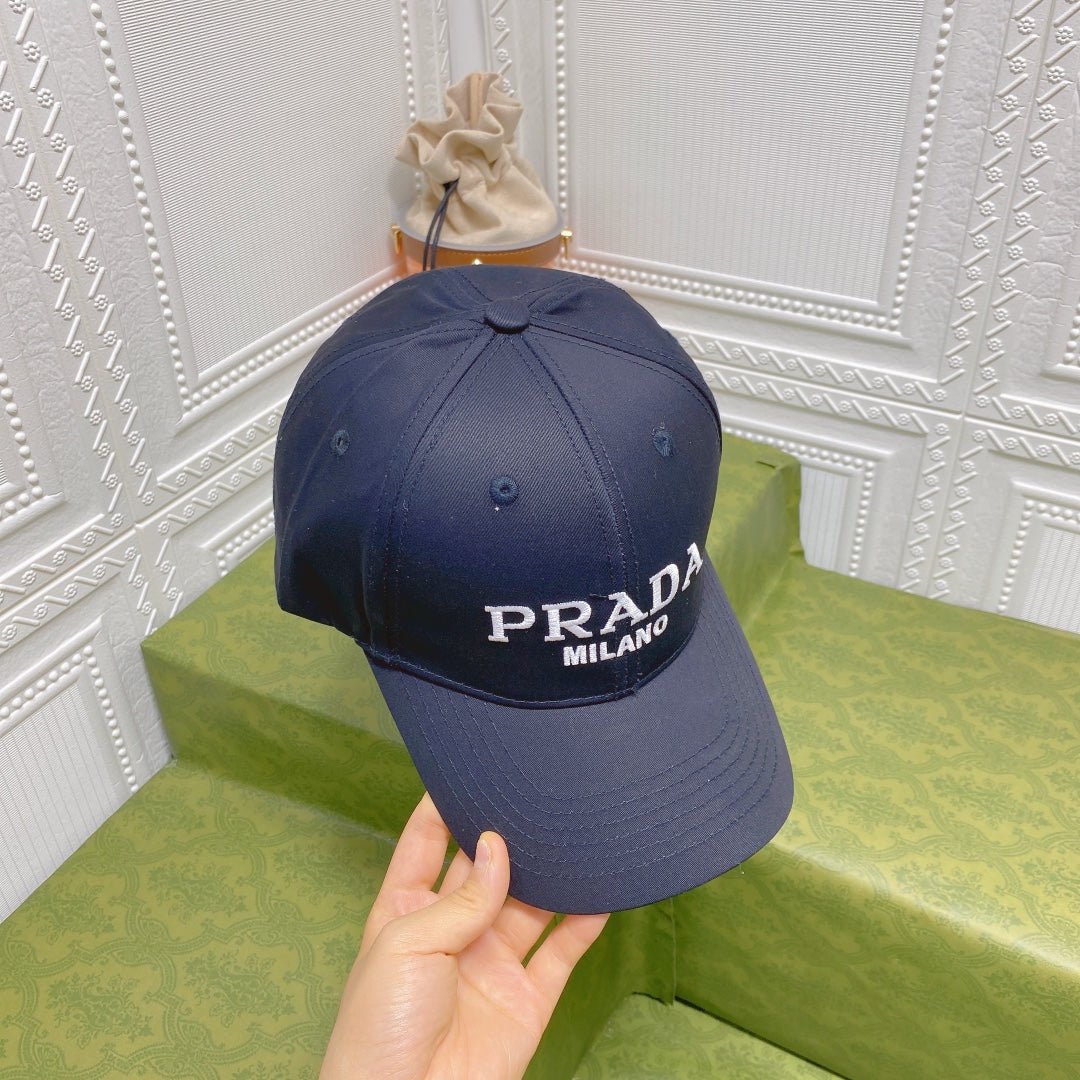Luxury Prada Embroidered Baseball Cap for Men & Women - Serene
