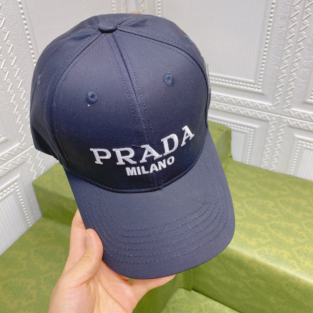 Luxury Prada Embroidered Baseball Cap for Men & Women - Serene