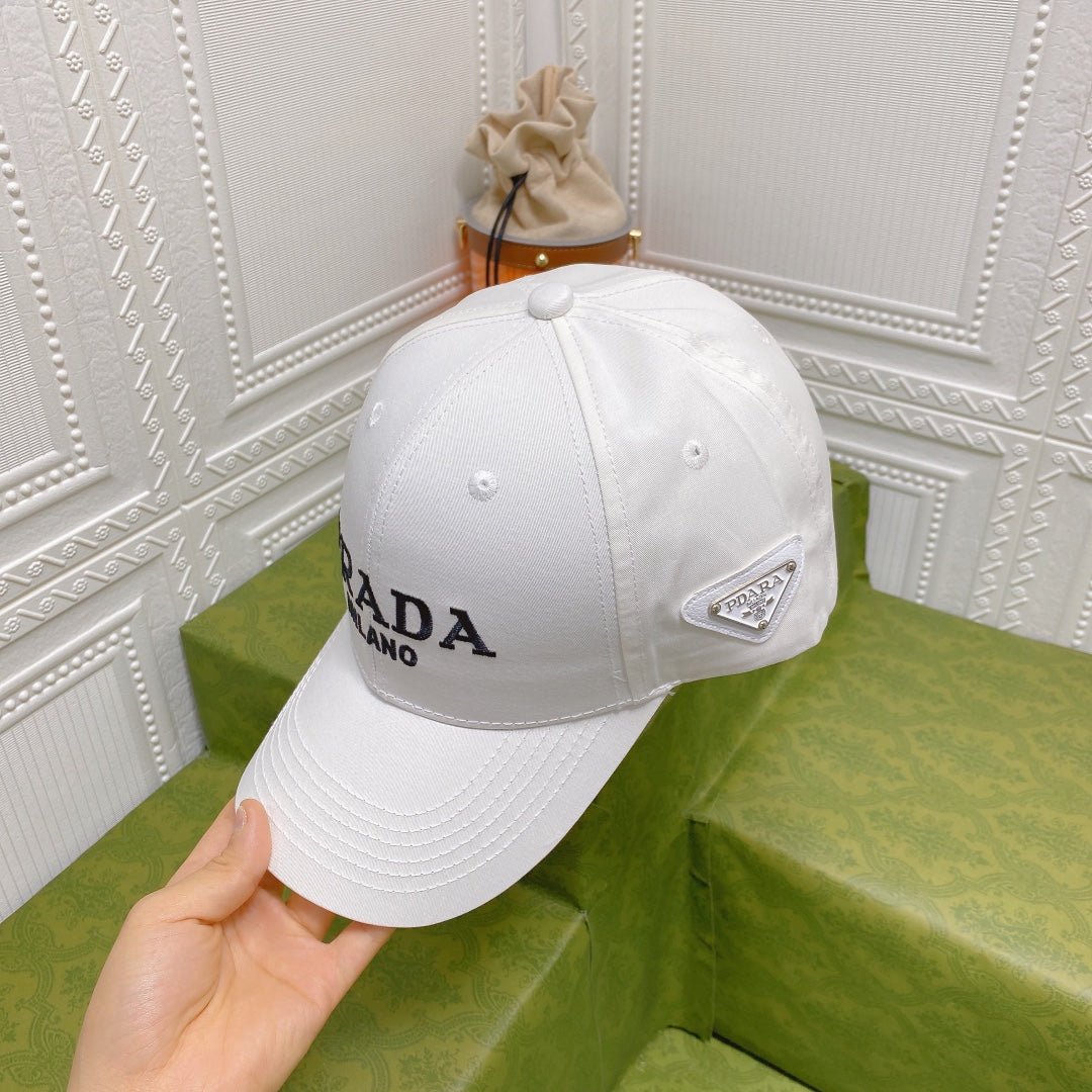 Luxury Prada Embroidered Baseball Cap for Men & Women - Serene