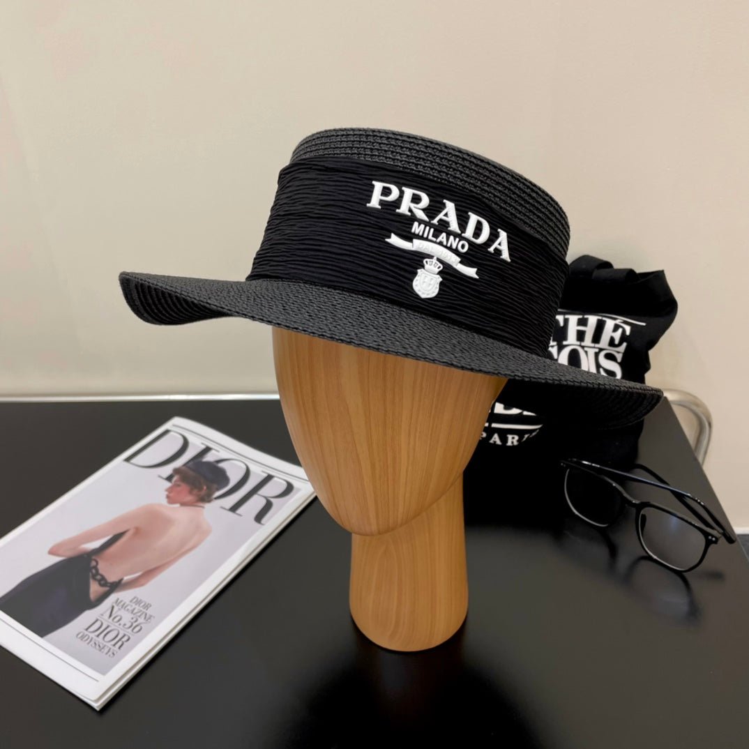 Luxury Prada Raffia Straw Sun Hat for Women - Serene