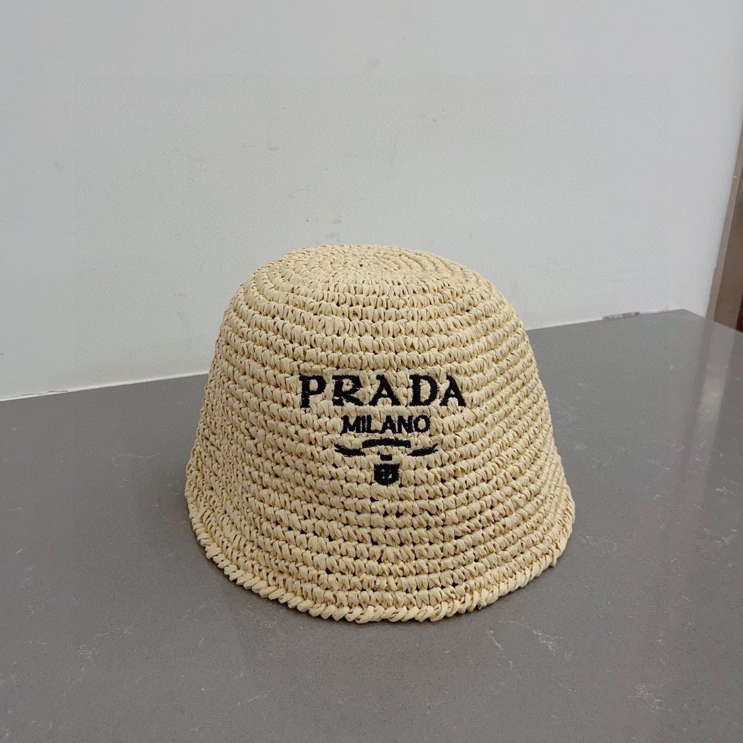 Luxury Prada Raffia Straw Sun Hat for Women - Serene