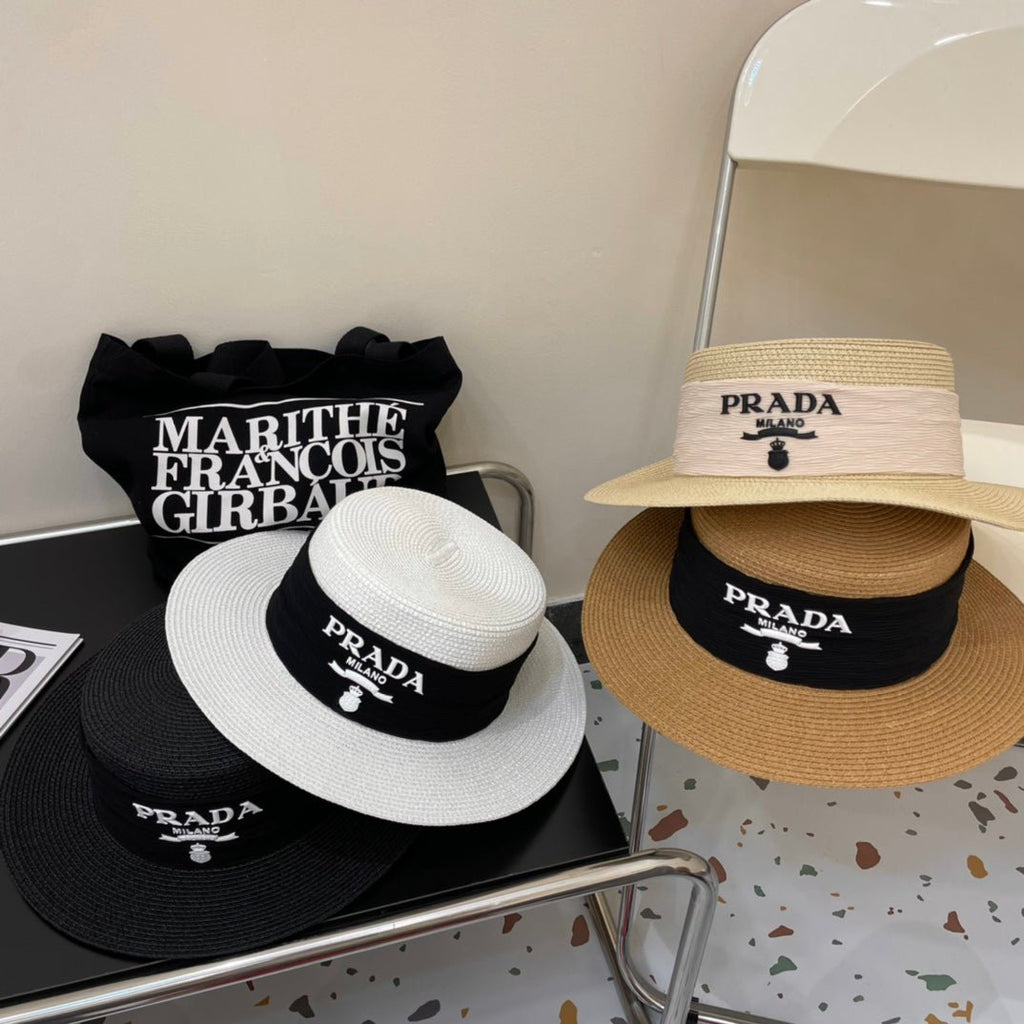 Luxury Prada Raffia Straw Sun Hat for Women - Serene