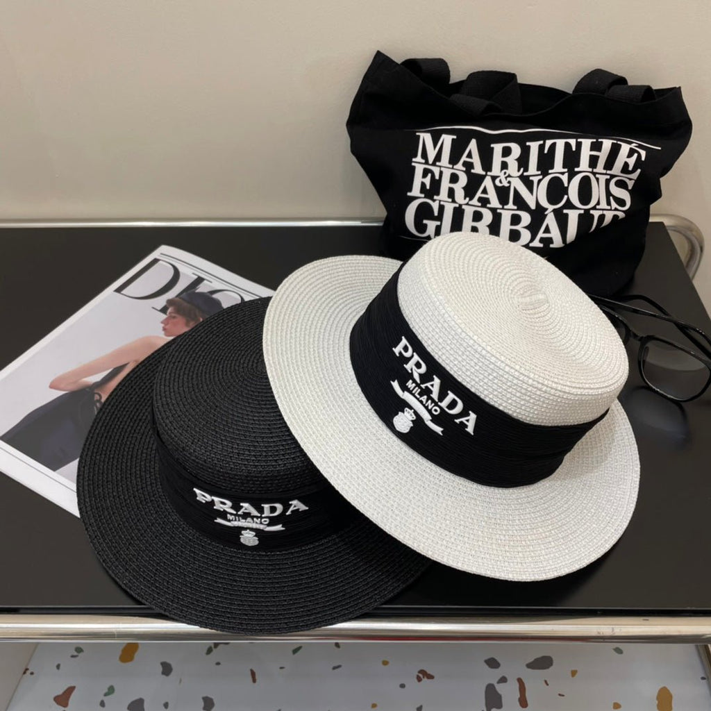 Luxury Prada Raffia Straw Sun Hat for Women - Serene