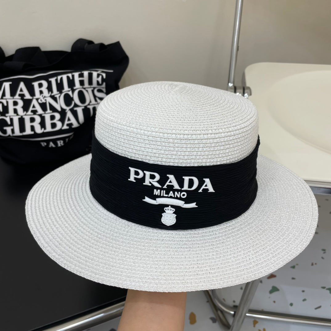 Luxury Prada Raffia Straw Sun Hat for Women - Serene