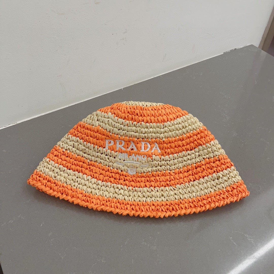 Luxury Prada Raffia Straw Sun Hat for Women - Serene