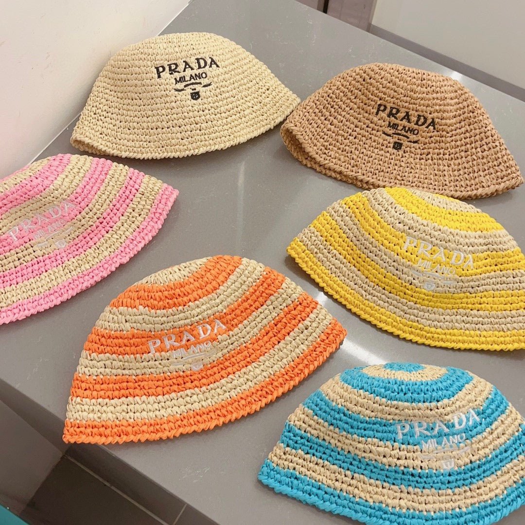 Luxury Prada Raffia Straw Sun Hat for Women - Serene