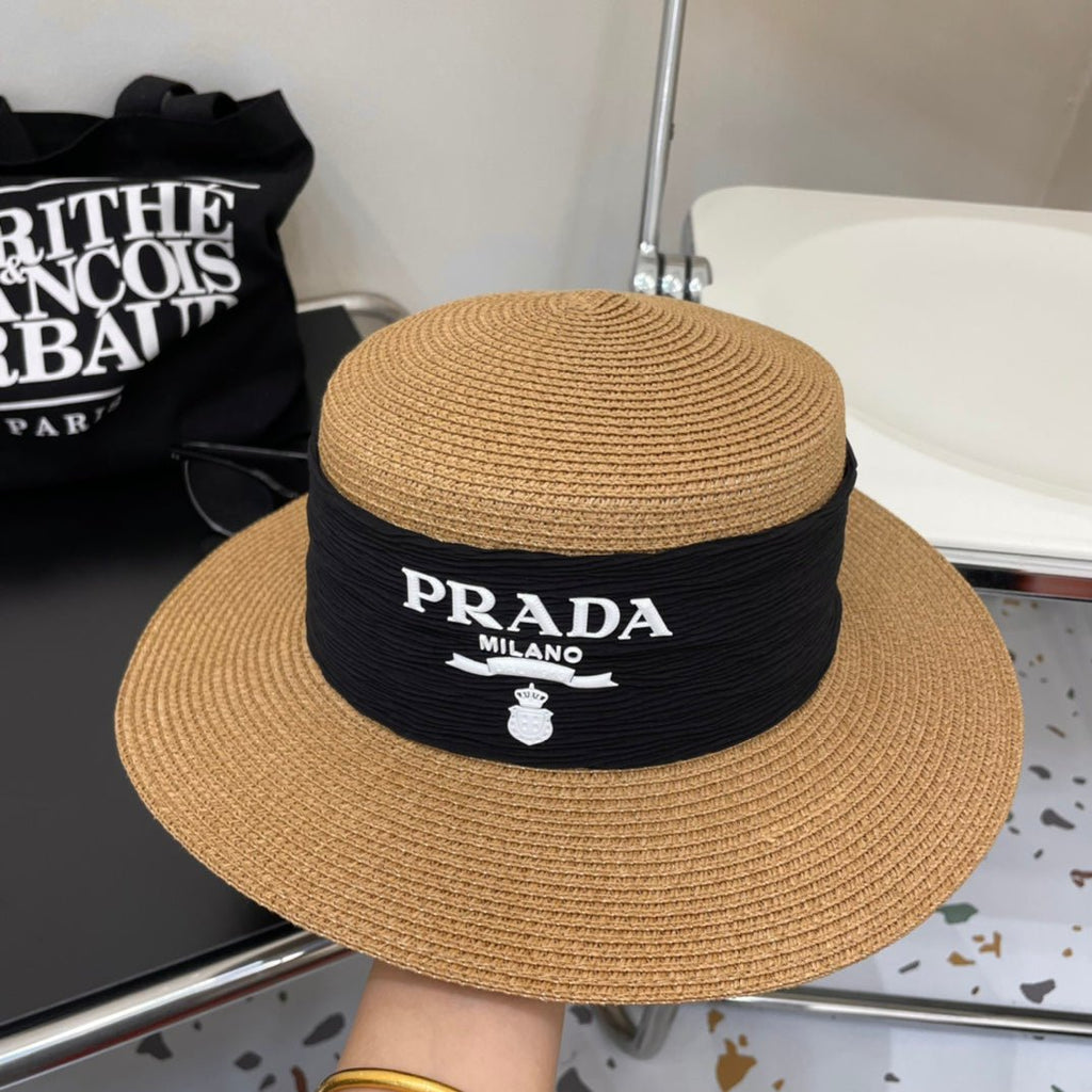 Luxury Prada Raffia Straw Sun Hat for Women - Serene
