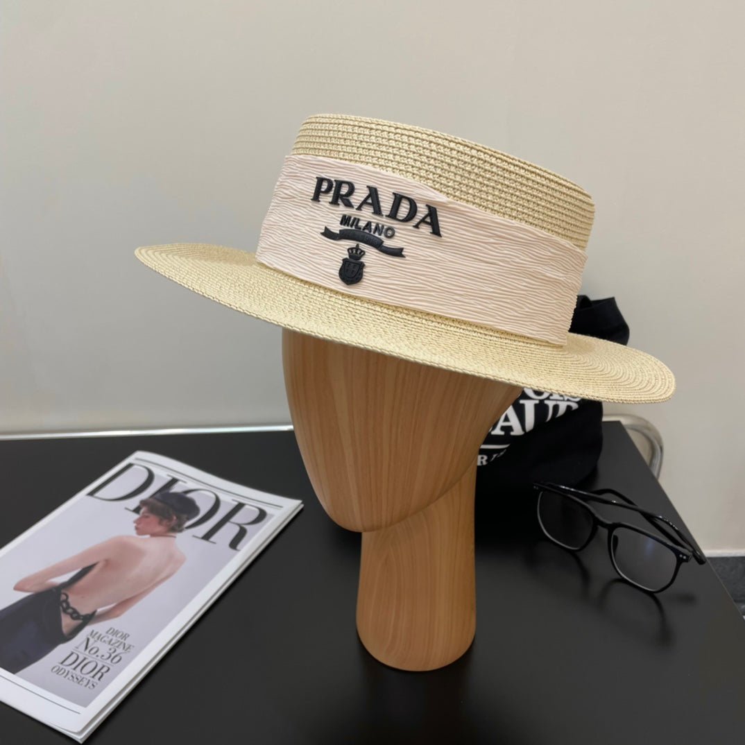 Luxury Prada Raffia Straw Sun Hat for Women - Serene